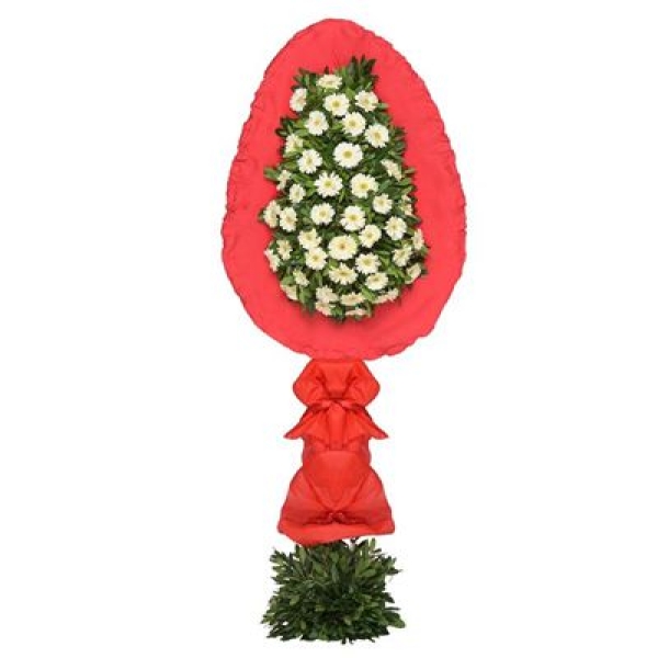  Çerkezköy Çiçek Beyaz Gerbera Sepet/Çelenk