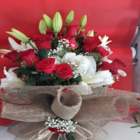  Çerkezköy Çiçek Gönder Lilyum Gül karışık Buket
